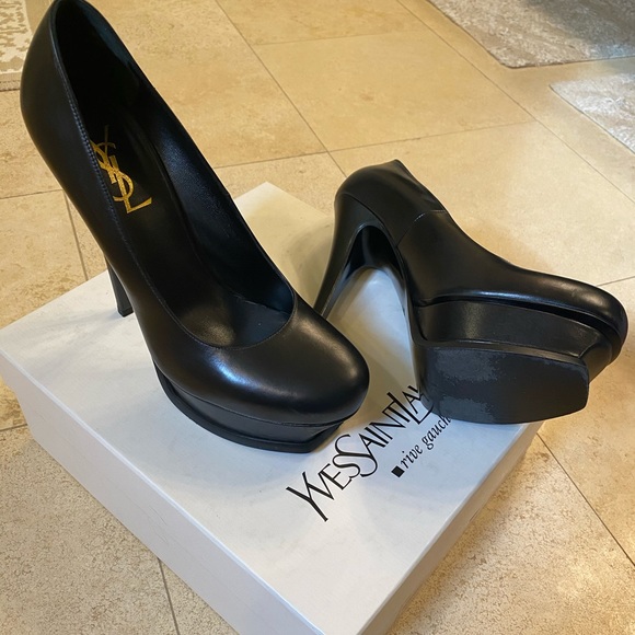 YSL Seta Pumps in Black Nero Leather - Picture 2 of 2